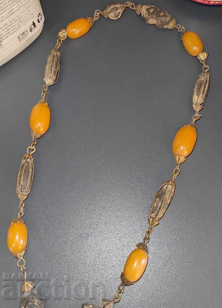 Rare Renaissance Women's Jewelry with Amber Necklace Cord - 7 Rare Renaissance Women's Jewelry with Amber Necklace Cord - 7