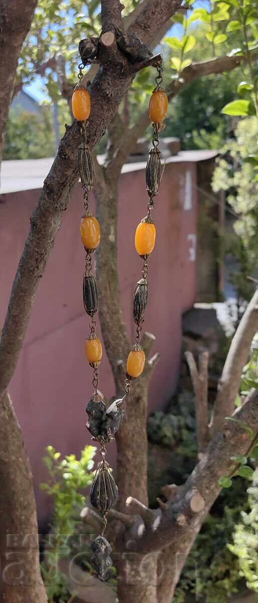Rare Renaissance Women's Jewelry with Amber Necklace Cord Rare Renaissance Women's Jewelry with Amber Necklace Cord
