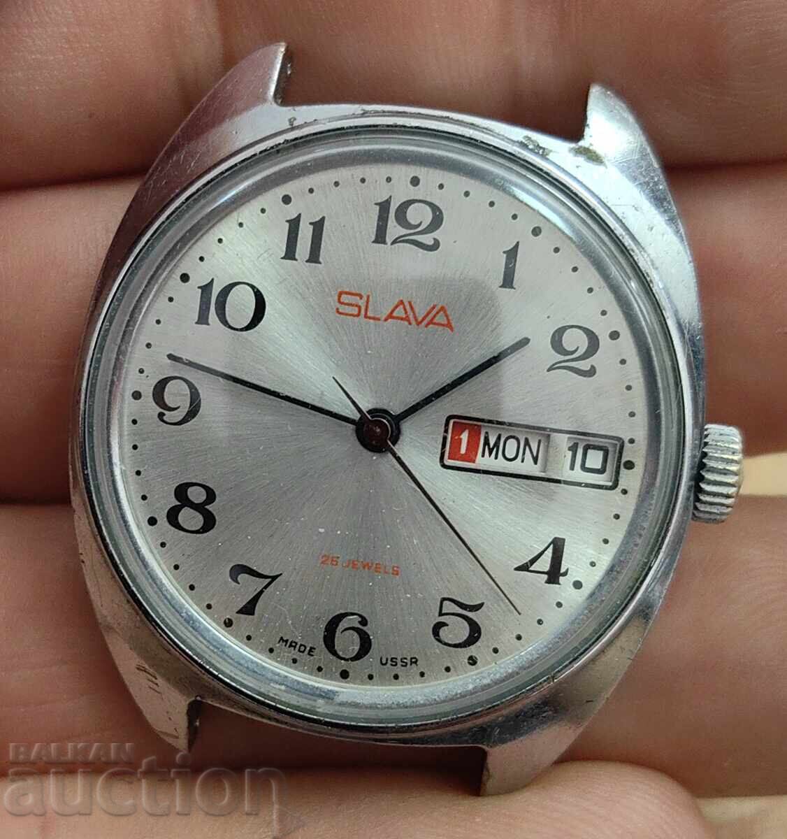 SLAVA СЛАВА СССР МЪЖКИ ЧАСОВНИК с цена 29.00 лв. | € 14.83 SLAVA СЛАВА СССР МЪЖКИ ЧАСОВНИК с цена 29.00 лв. | € 14.83