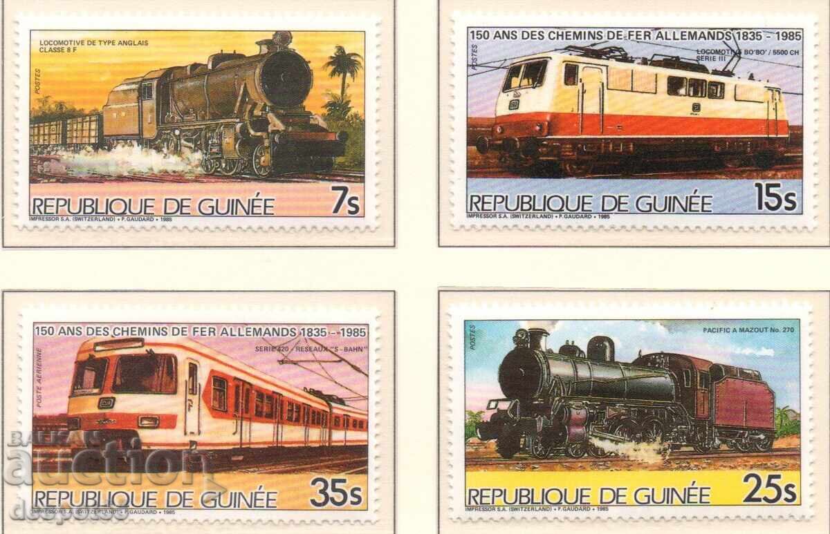 1985. Гвинея. 150-годишнината на влаковете в Германия. 1985. Гвинея. 150-годишнината на влаковете в Германия.