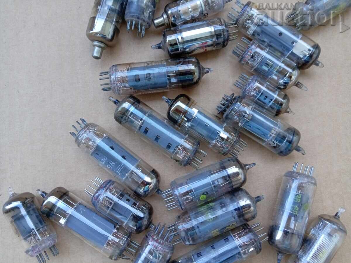 Auction  Retro radio tubes lot scrap gold rhodium