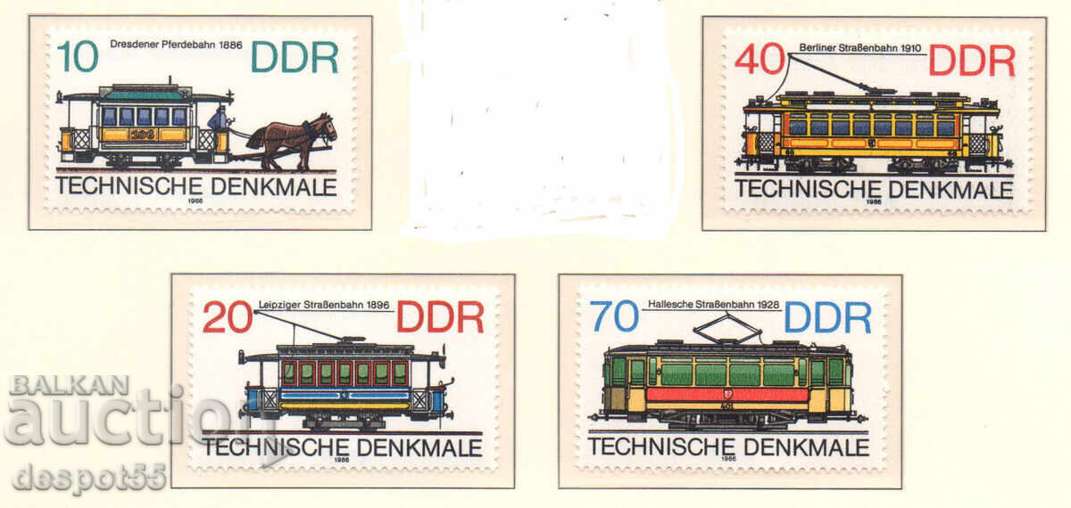 1986. ГДР. Исторически трамвайни вагони.