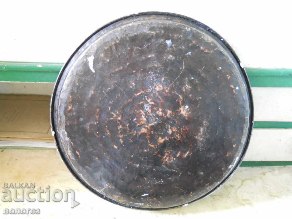 Auction  Old copper tray with inscription - FLOOR. FROM IV. NIKOLOV 1939