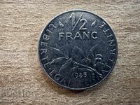 Франция - 1/2 франк (1985)