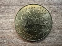 Италия - 200 лири (1999) - 30 г. полиция за защита на...