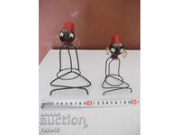 Lot of 2 stylized metal figurines of black children