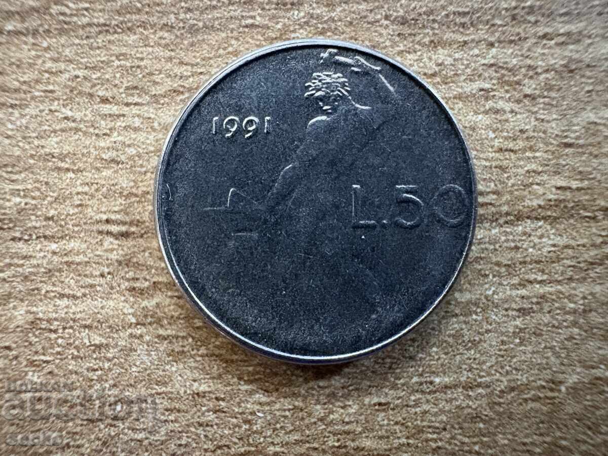 Italy - 50 Lire (1991)