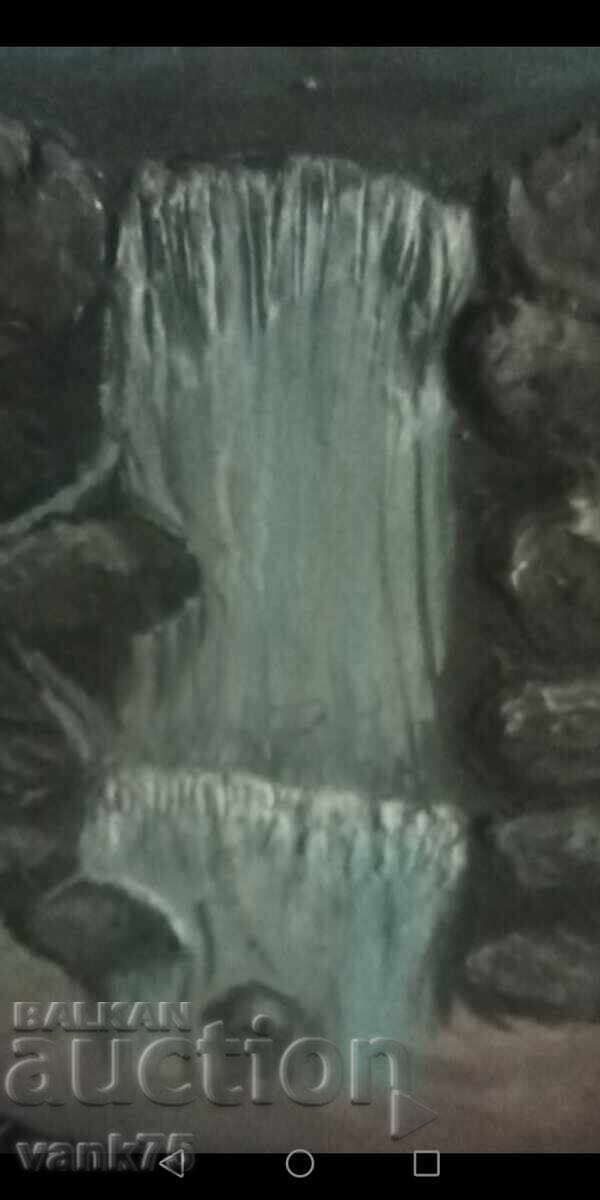 Ζωντανός καταρράκτης 3D μεγάλη εικόνα με Υποστρώμα σε καμβά Ζωντανός καταρράκτης 3D μεγάλη εικόνα με Υποστρώμα σε καμβά