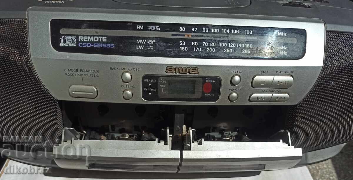 AIWA CS DSR 535EZ audio system - dual cassette radio cassette recorder with price 70.00 BGN | € 35.79