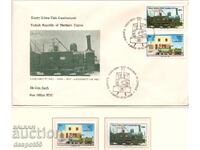 1986. Κύπρος (τουρκ.). Λοκομοτίβες + Φάκελος "Πρώτη μέρα"