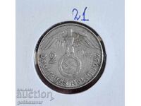 Germany Third Reich 2 Marks 1937 Silver!