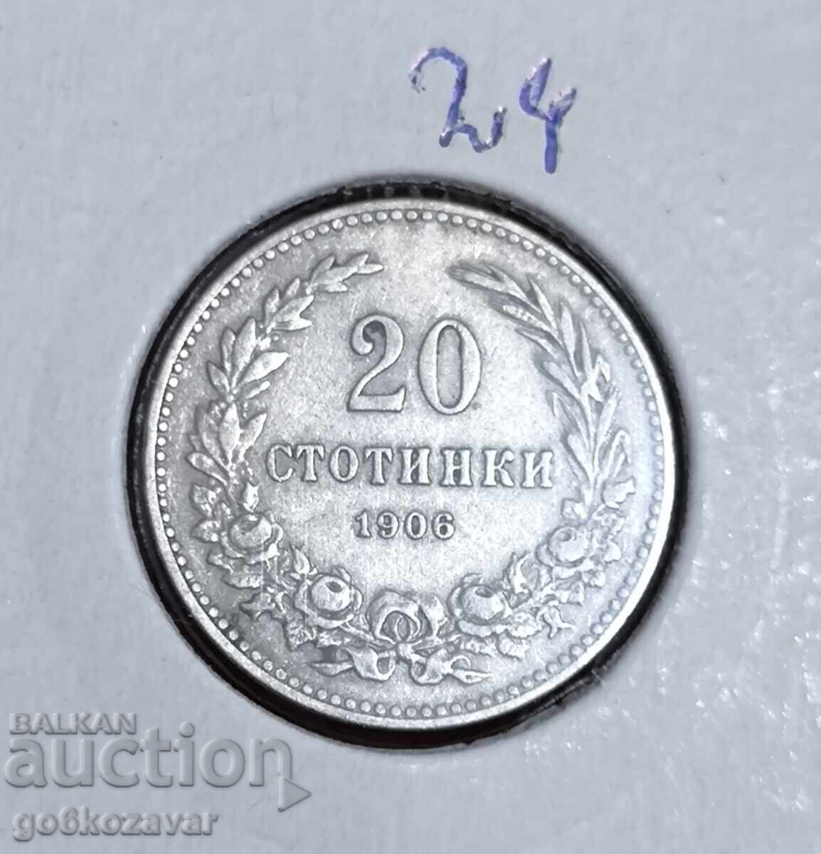 Licitație Bulgaria 20 stotinki 1906g Rar! Relief!