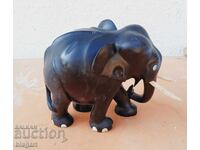 Elefant abanos, fildeș, figurină