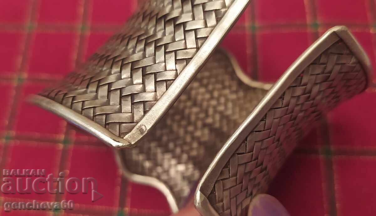 Brățară argint veche, autentică, de artizanat, 73g - 5