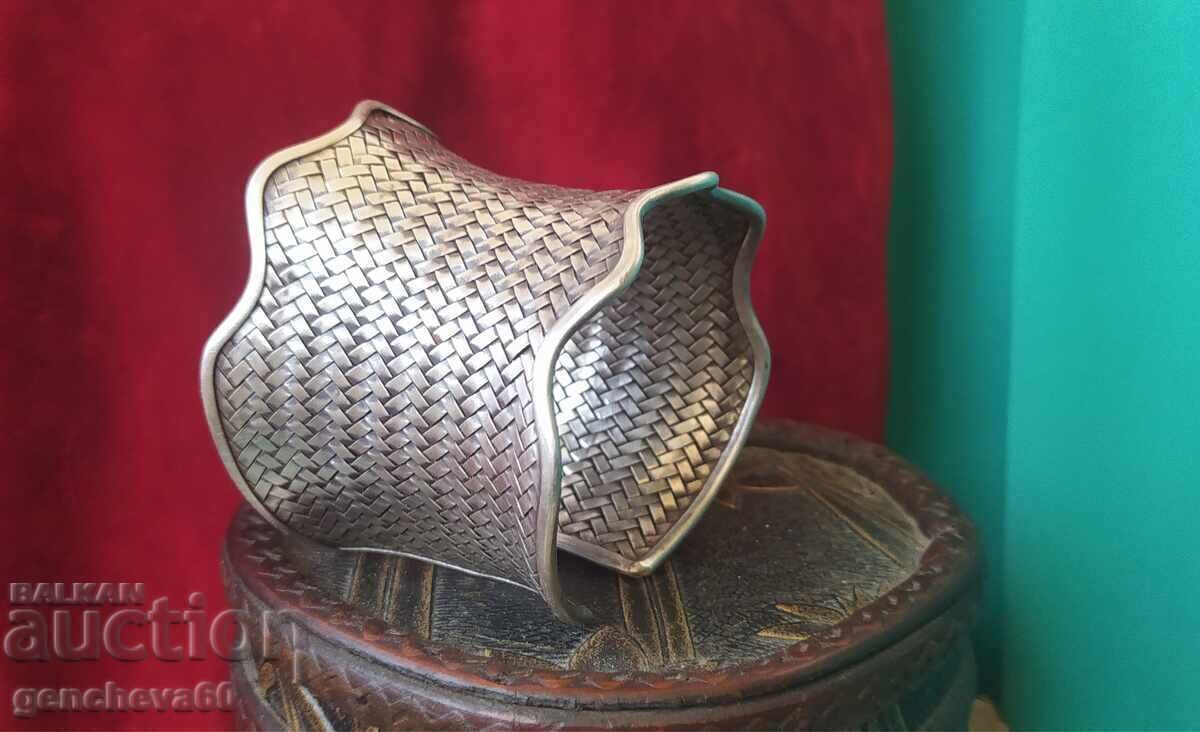 Brățară argint veche, autentică, de artizanat, 73g