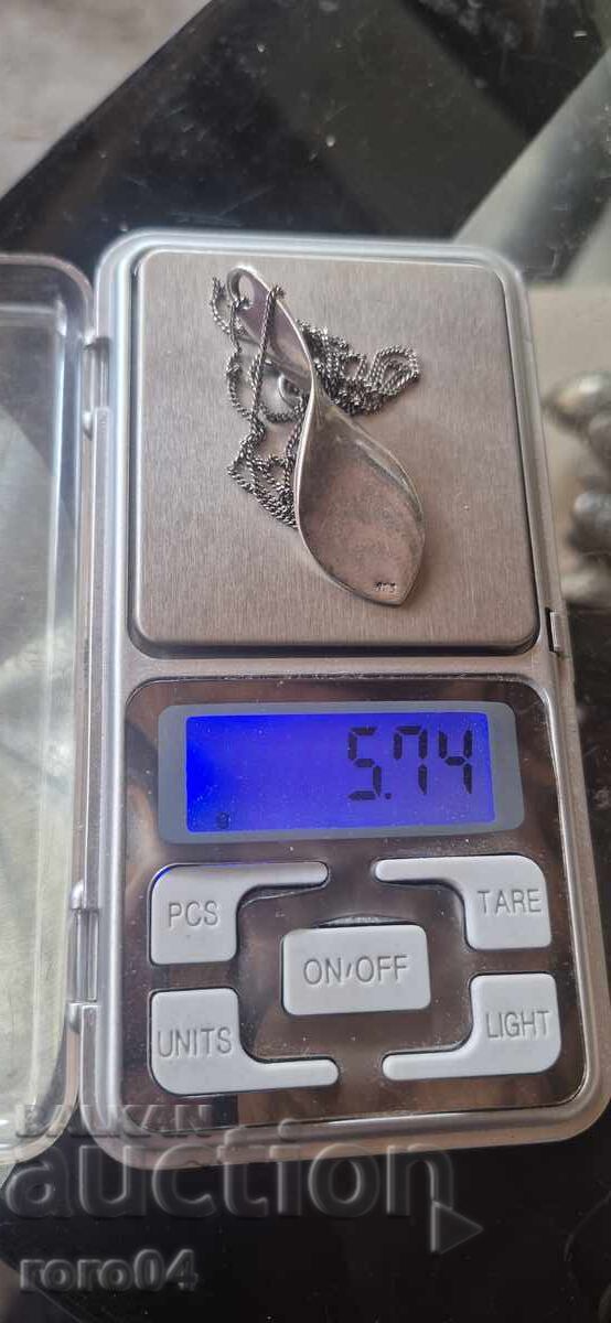 LANȚ ARGINT CU PENDANT MARE - 925 - 7