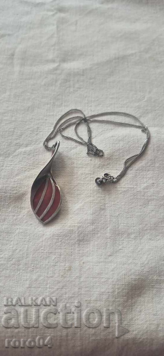 LANȚ ARGINT CU PENDANT MARE - 925