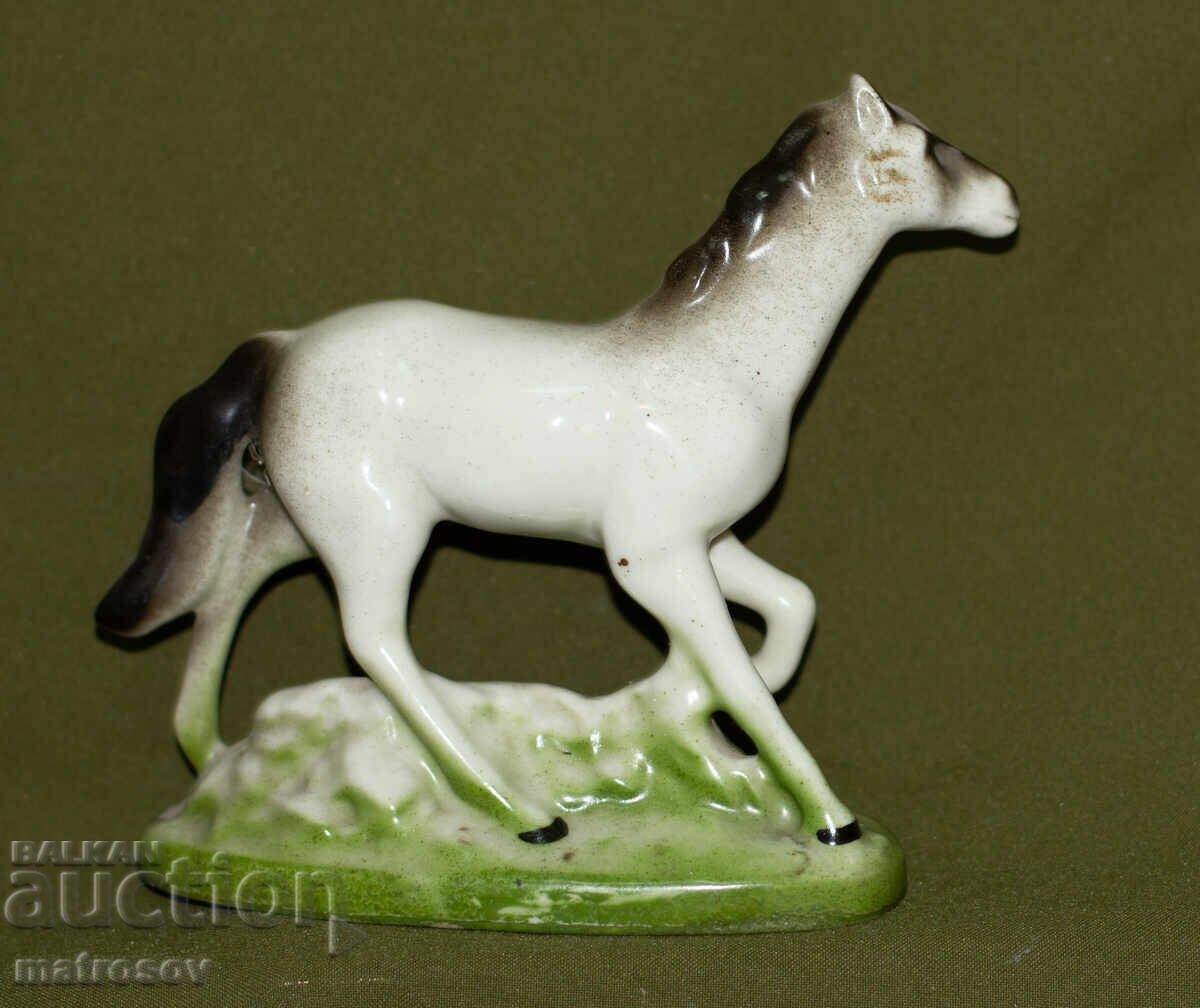 Decorative porcelain figurine of a white stallion - 5