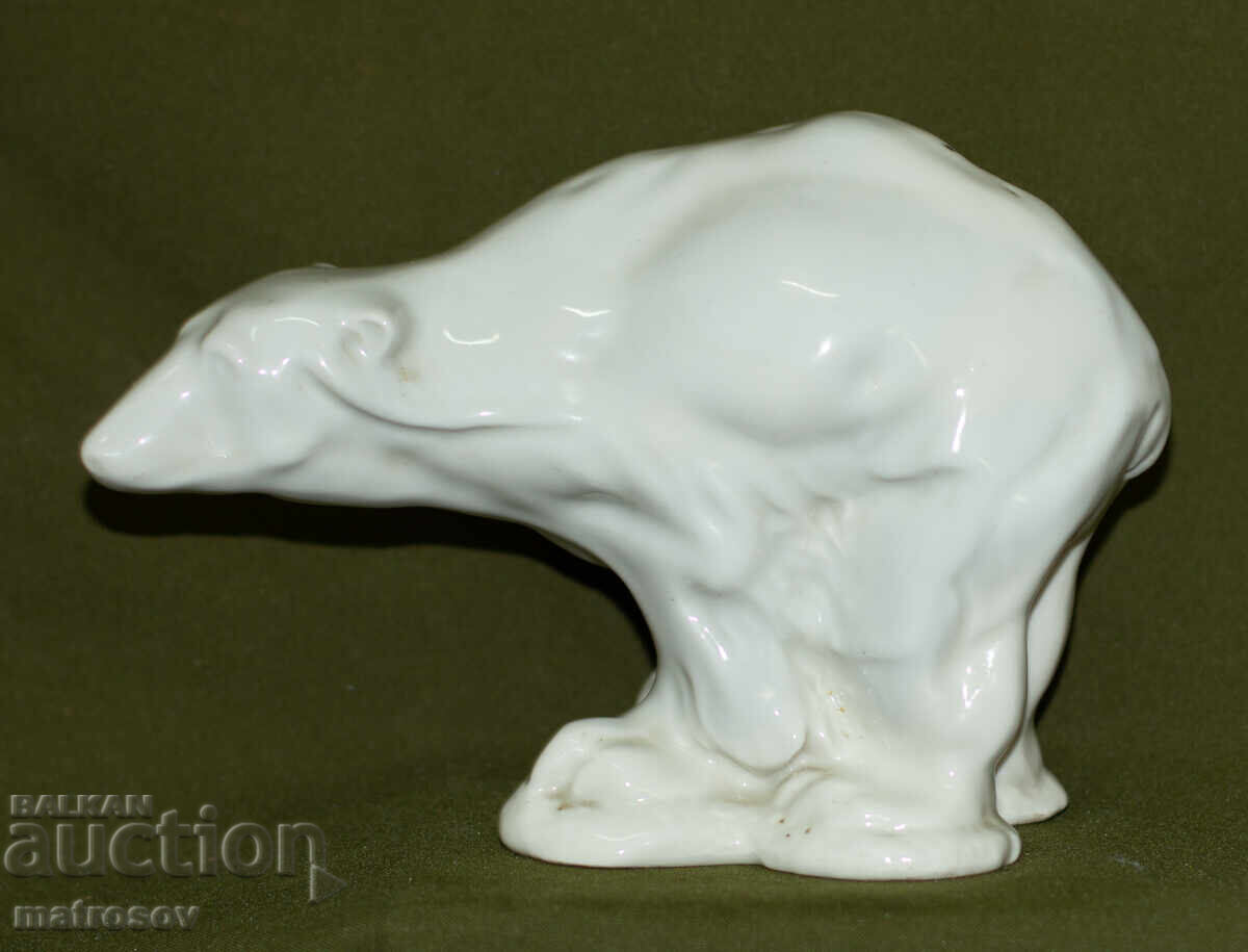 Decorative porcelain figurine of a polar bear