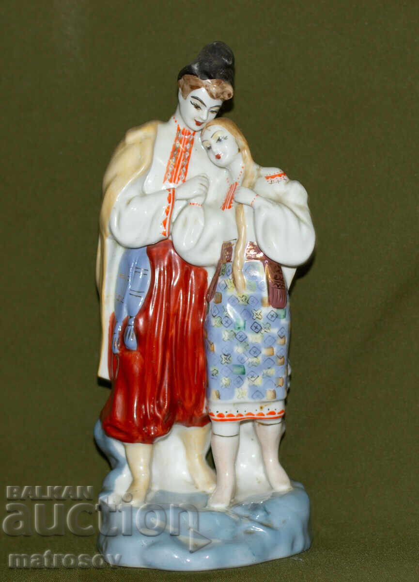 Old Russian porcelain folklore figurine of a man and woman with price 200.00 BGN | € 102.26