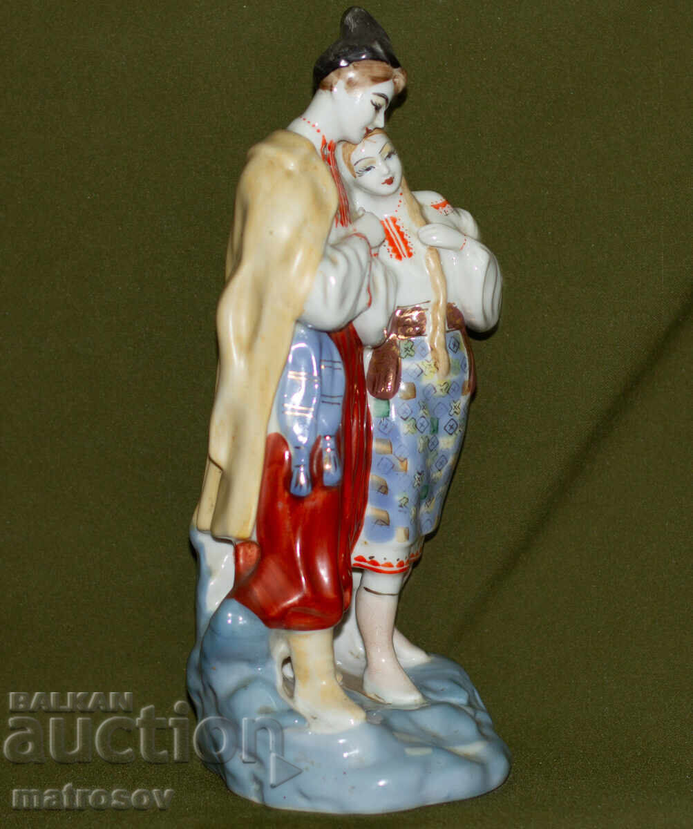 Delivery of Old Russian porcelain folklore figurine of a man and woman