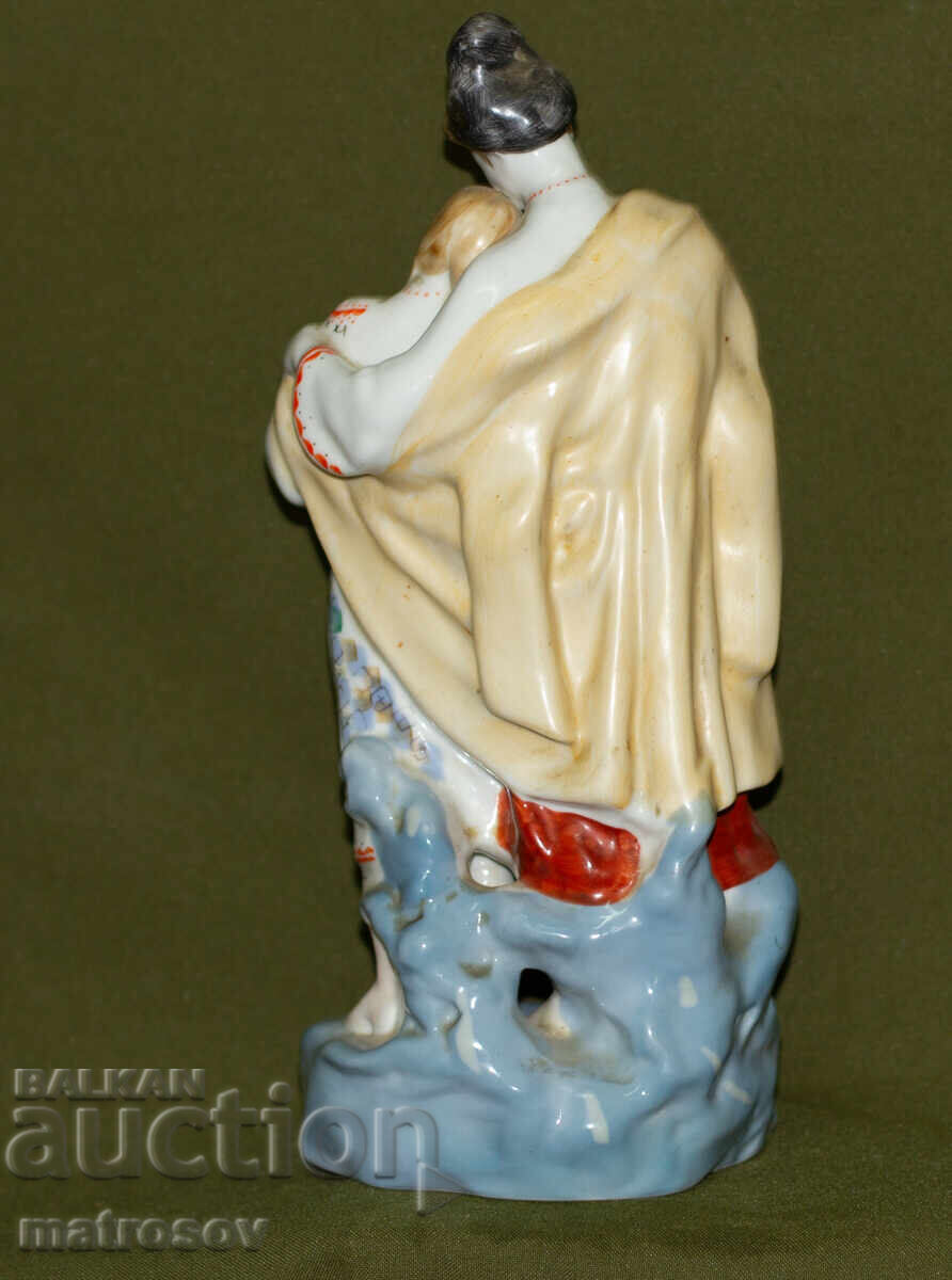 Old Russian porcelain folklore figurine of a man and woman - 5