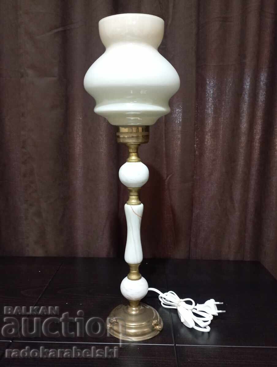 Set of two marble lamps with white glass shades with price 99.90 BGN | € 51.08 Set of two marble lamps with white glass shades with price 99.90 BGN | € 51.08