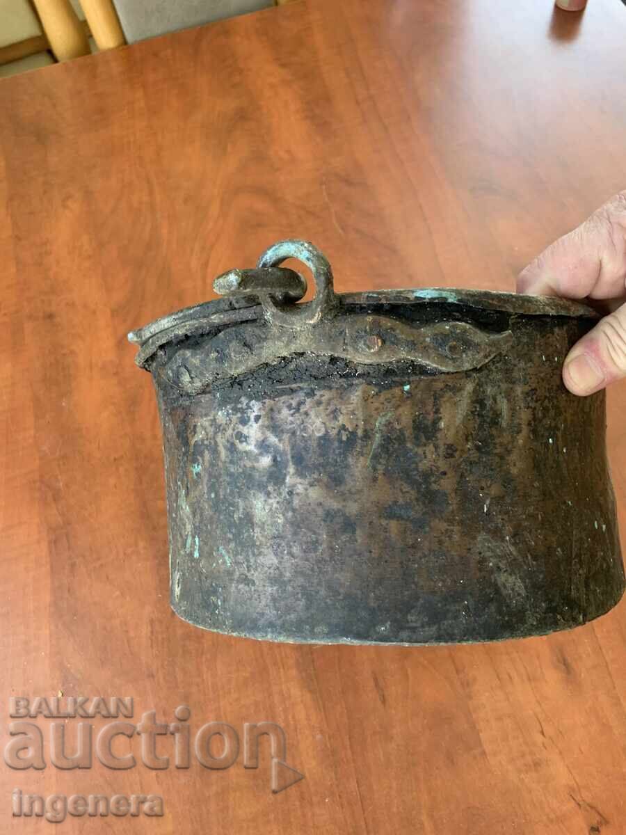 КОТЕЛ КОТЛЕ МЕНЧЕ БАКЪР МЕД СТАРИНЕН СЪД- 5 ЛИТРА - 5