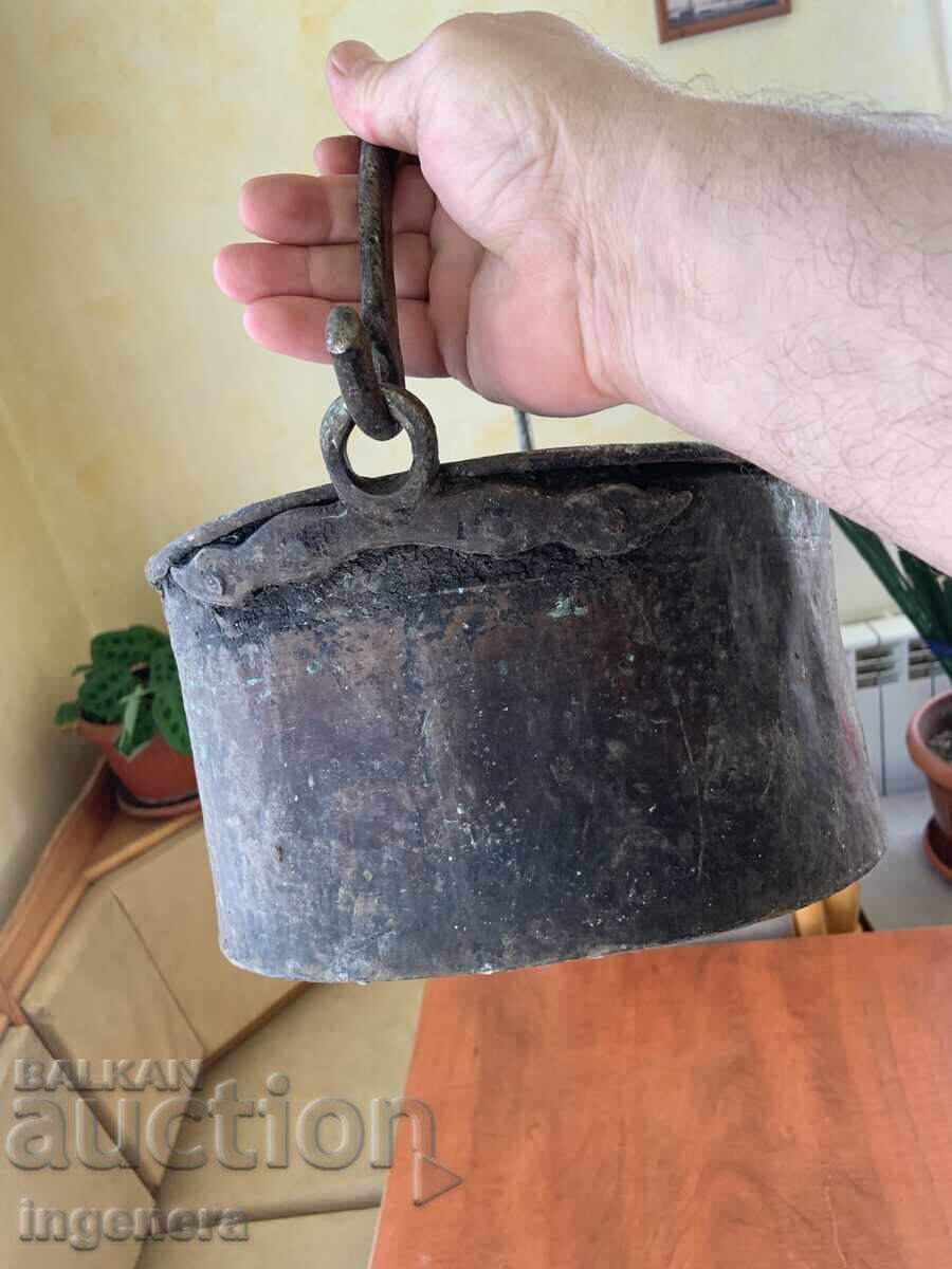 КОТЕЛ КОТЛЕ МЕНЧЕ БАКЪР МЕД СТАРИНЕН СЪД- 5 ЛИТРА - 6