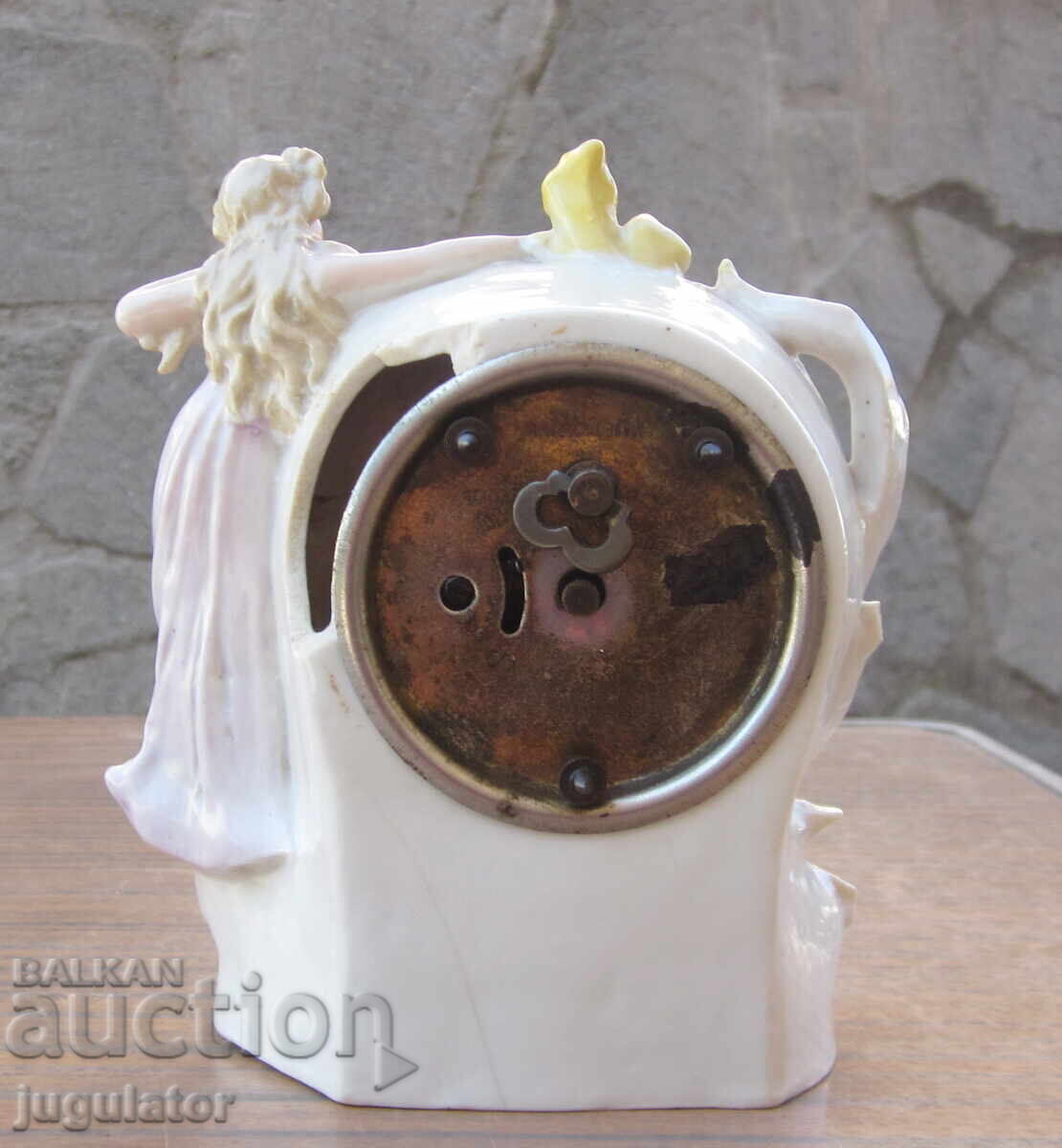 Παράδοση Αρχαίο γερμανικό επιτραπέζιο πορσελάνινο ρολόι