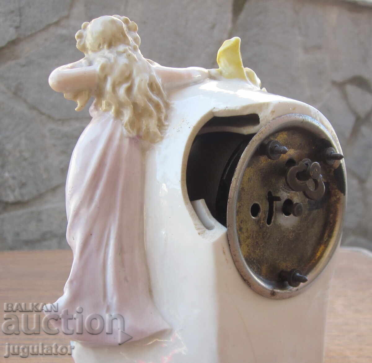 Ceas de masă din porțelan german vechi - 5