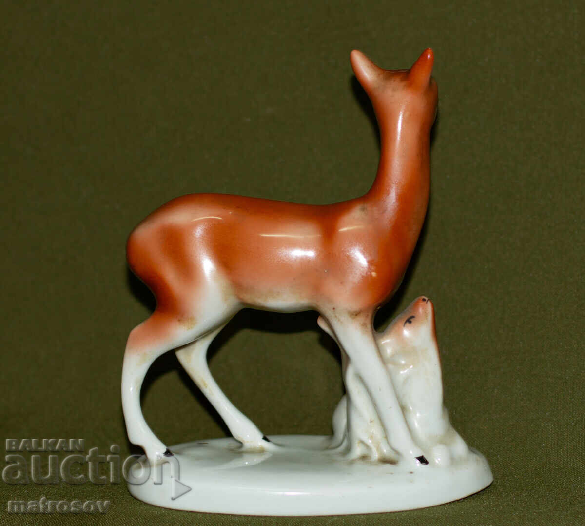 Delivery of Old Bulgarian porcelain figurine, doe