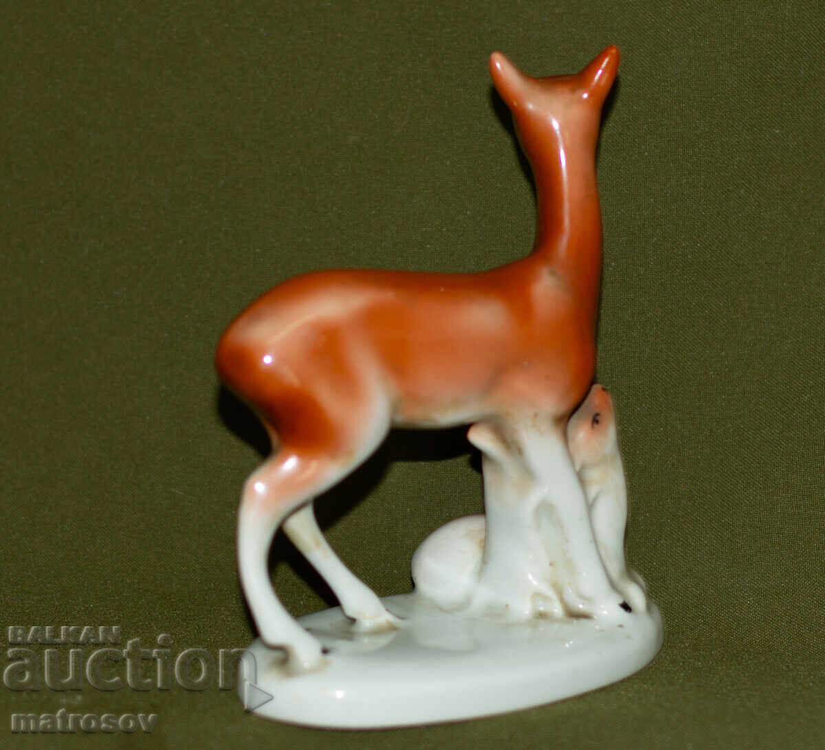 Old Bulgarian porcelain figurine, doe - 6