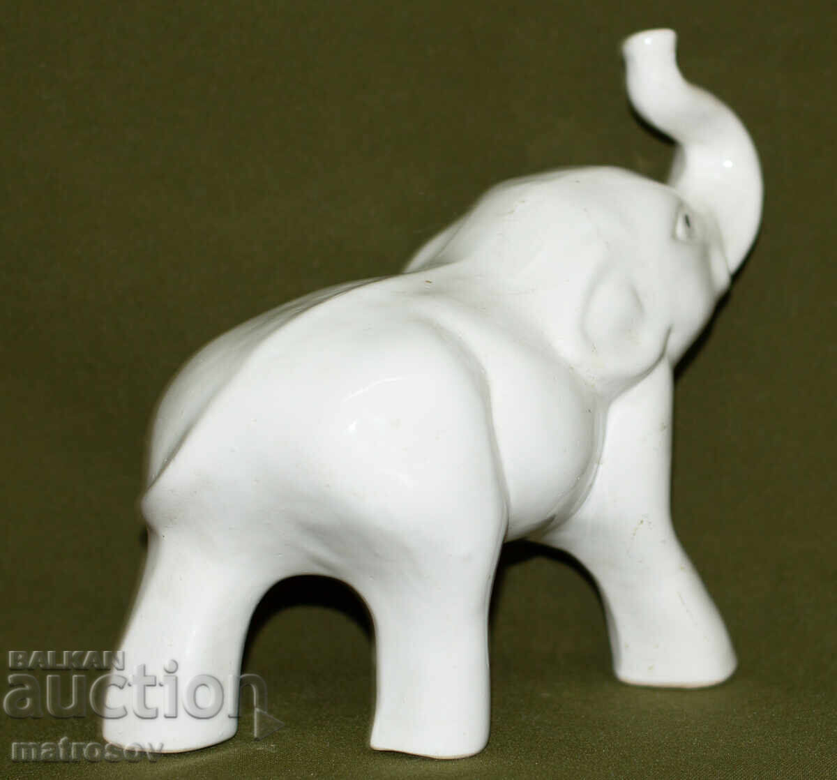 Διακοσμητικό πορσελάνινο ειδώλιο, λευκό ελεφαντάκι - 5
