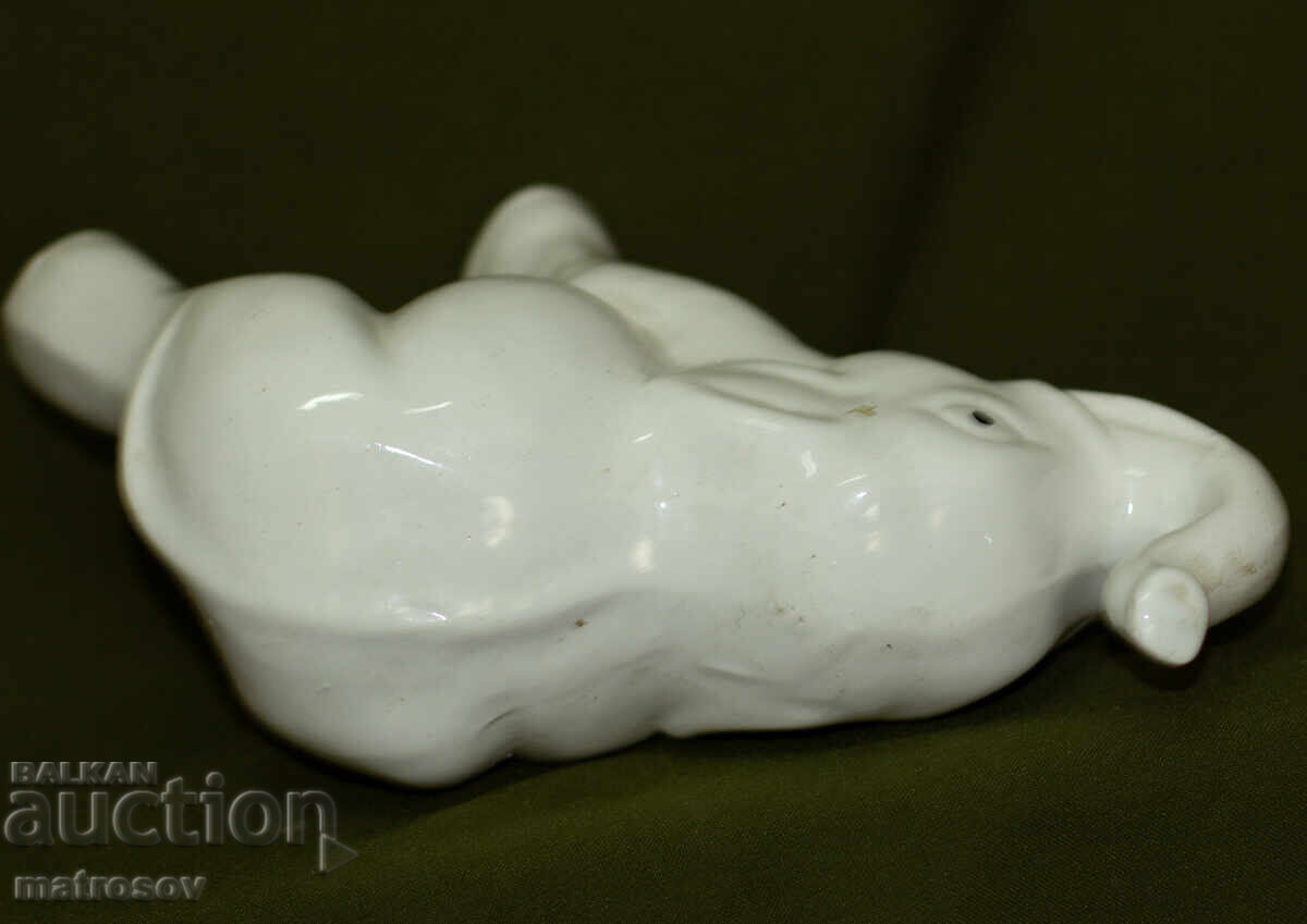 Διακοσμητικό πορσελάνινο ειδώλιο, λευκό ελεφαντάκι - 7