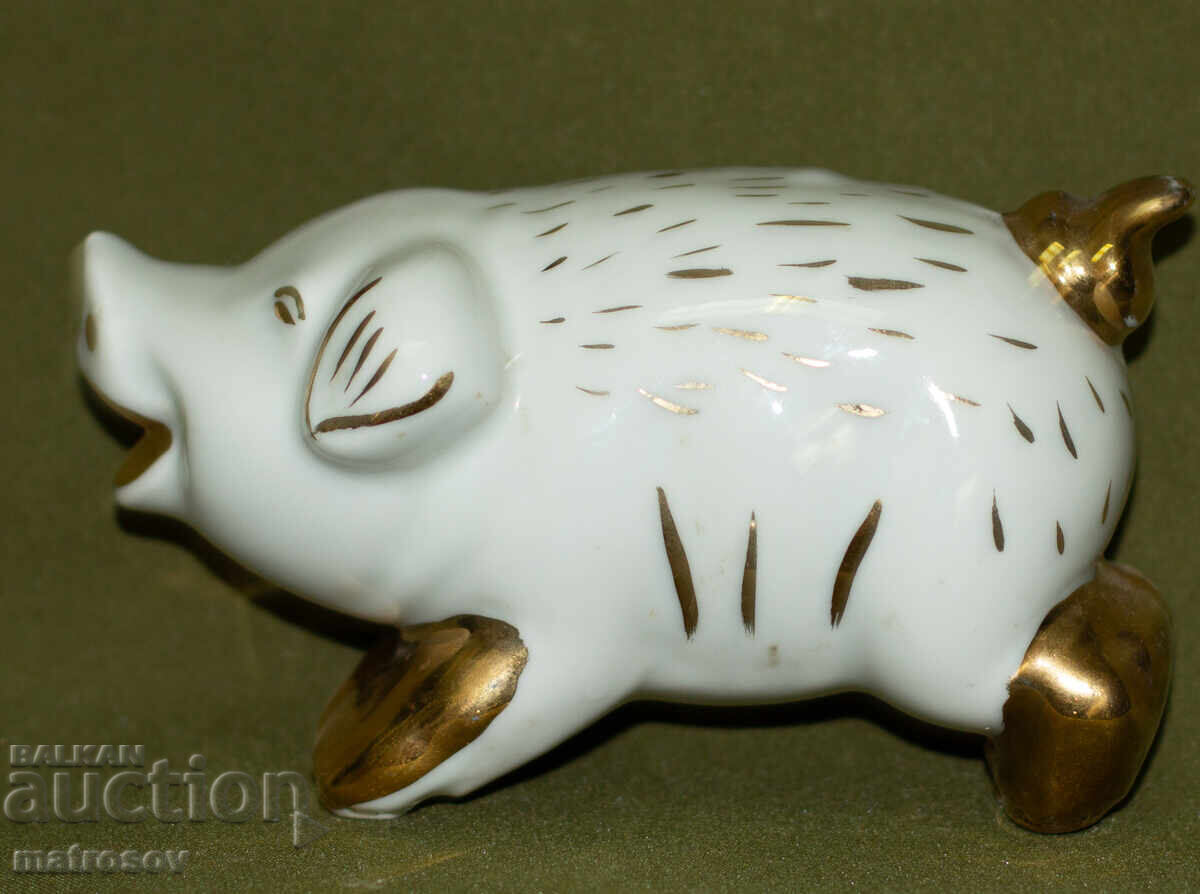 Παράδοση Παλιά βουλγάρικη πορσελάνινη φιγούρα, γουρουνάκι