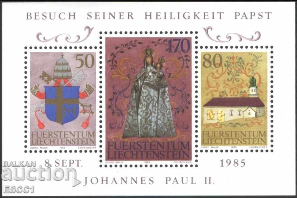Clean block Visit of Pope John Paul II 1985 from Liechtenstein