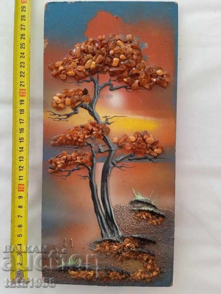 Картина с балтийски кехлибар 30*14 см