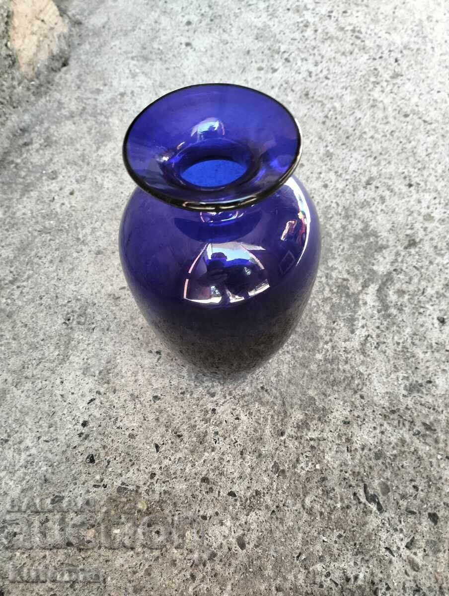 Blue glass vase