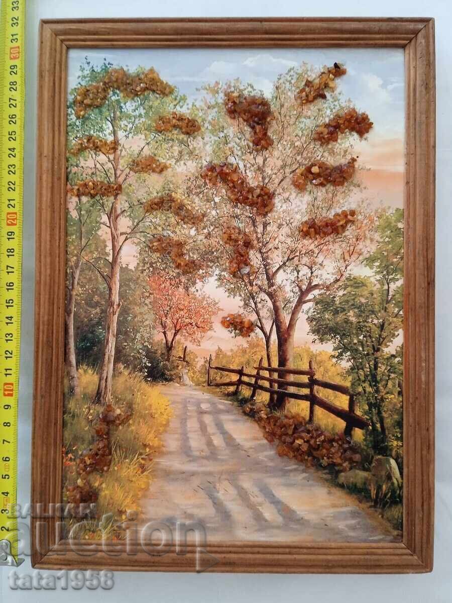 Painting with Baltic amber 32*23 cm