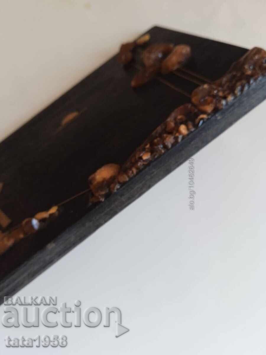 Painting with Baltic amber on wood 10*18 cm - 5 Painting with Baltic amber on wood 10*18 cm - 5