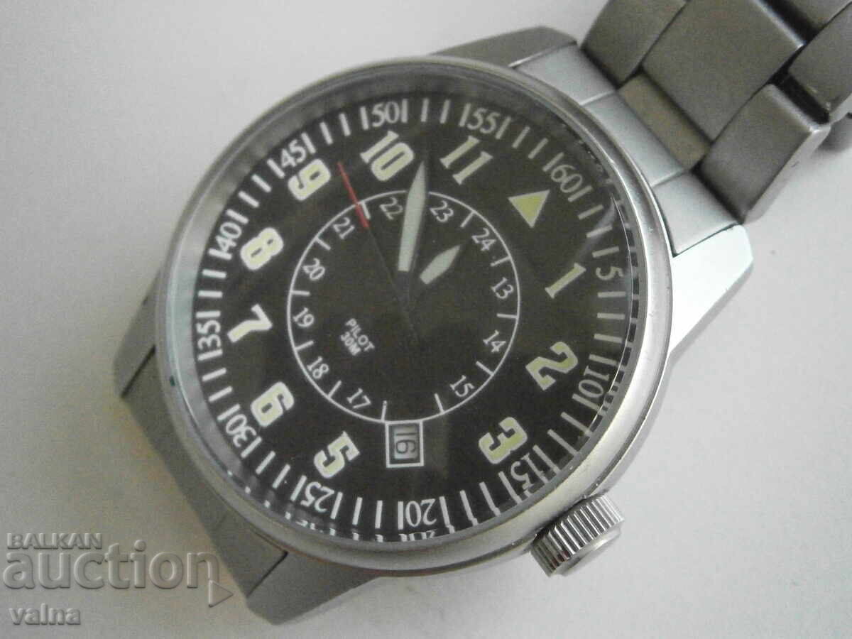 PILOT, quartz, Swiss made, ETA movement 803112! with price 135.00 BGN | € 69.02 PILOT, quartz, Swiss made, ETA movement 803112! with price 135.00 BGN | € 69.02