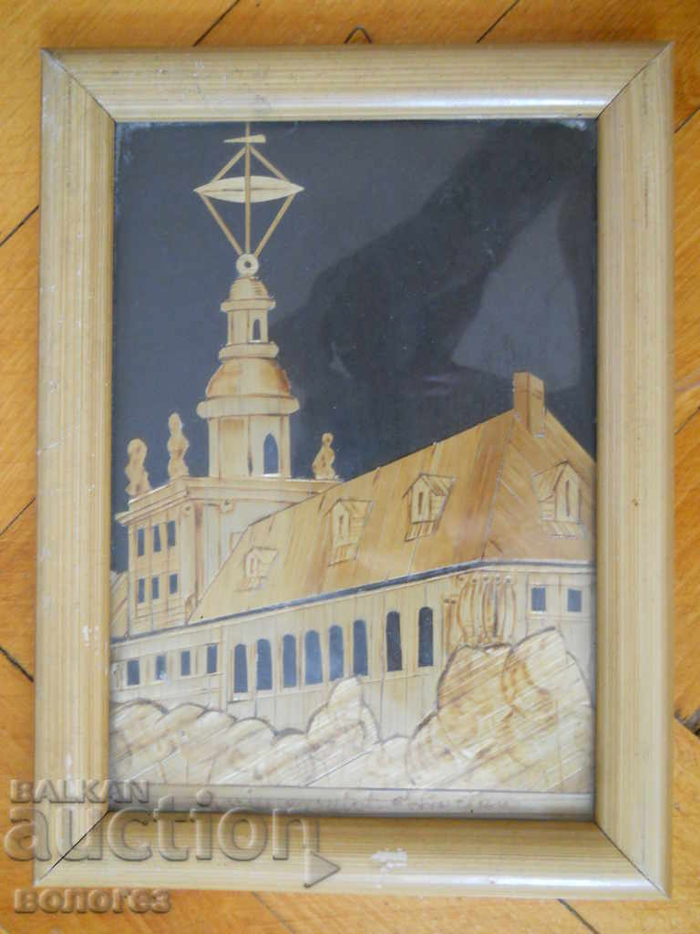 Картина от брезова кора "Кралския замък във Варшава" - Полша