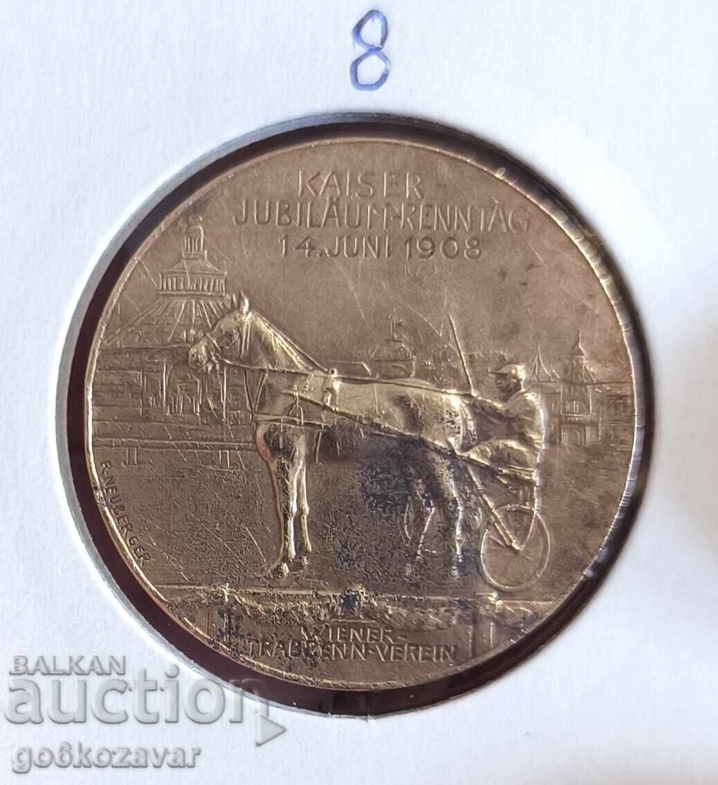 Австрия Медал Конни надбягвания 1908г Рядко !