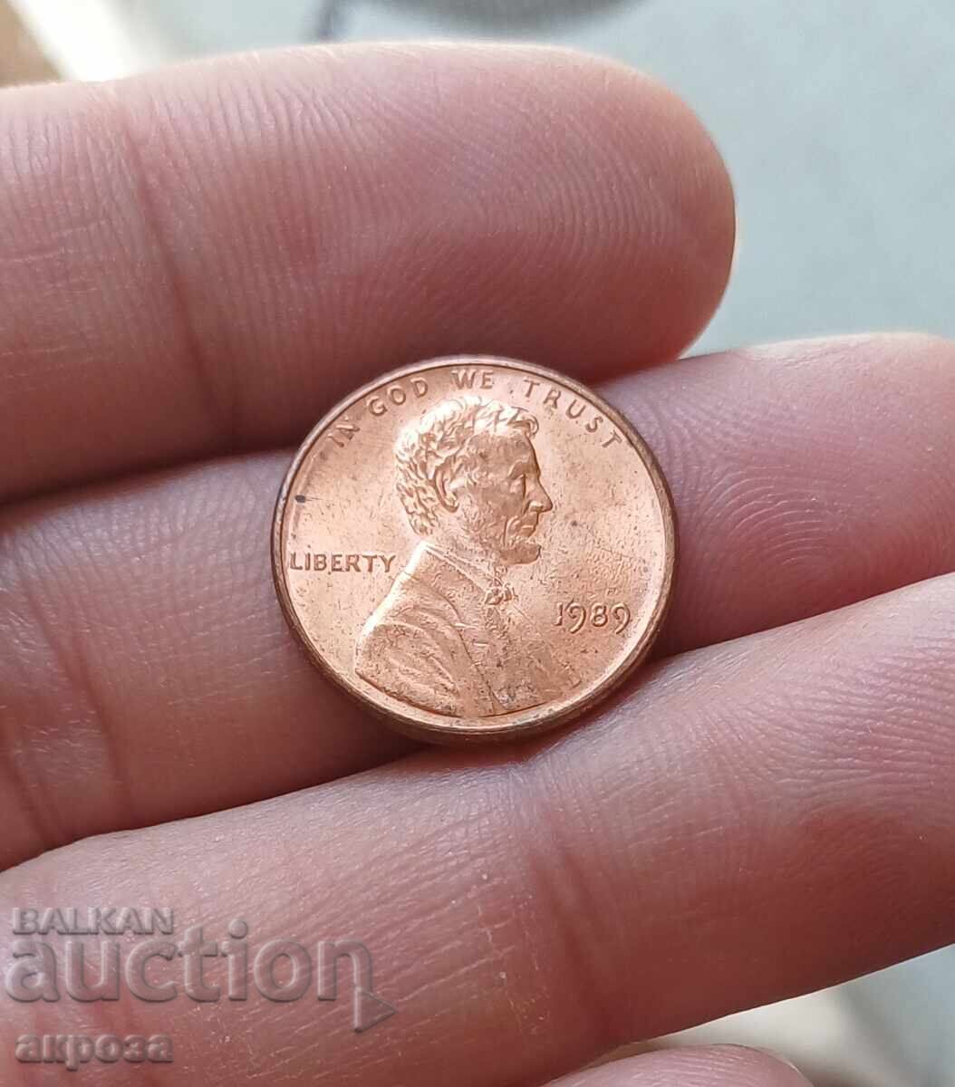 1 cent SUA 1989 necirculat