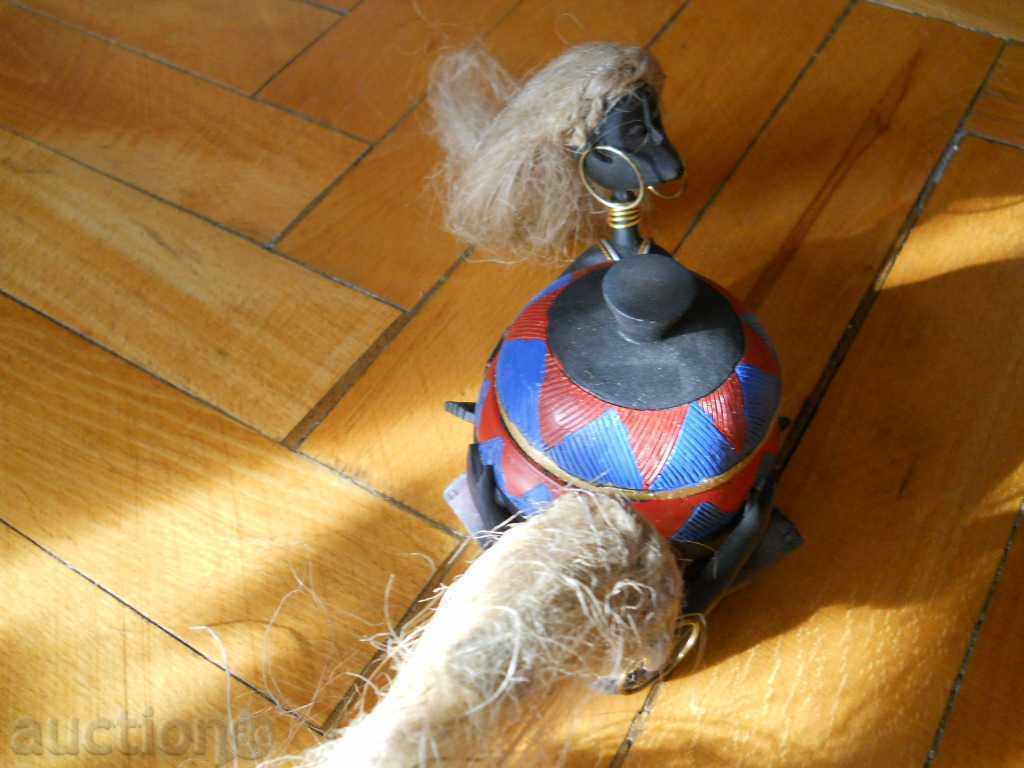 African wooden box with female figures with price 10.00 BGN | € 5.11 African wooden box with female figures with price 10.00 BGN | € 5.11