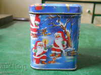 Metal Christmas cookie tin from the 50s