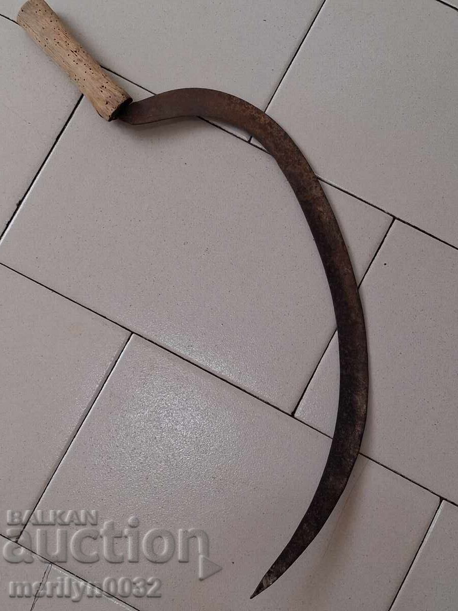 Old scythe, sickle, blade, wrought iron - 7