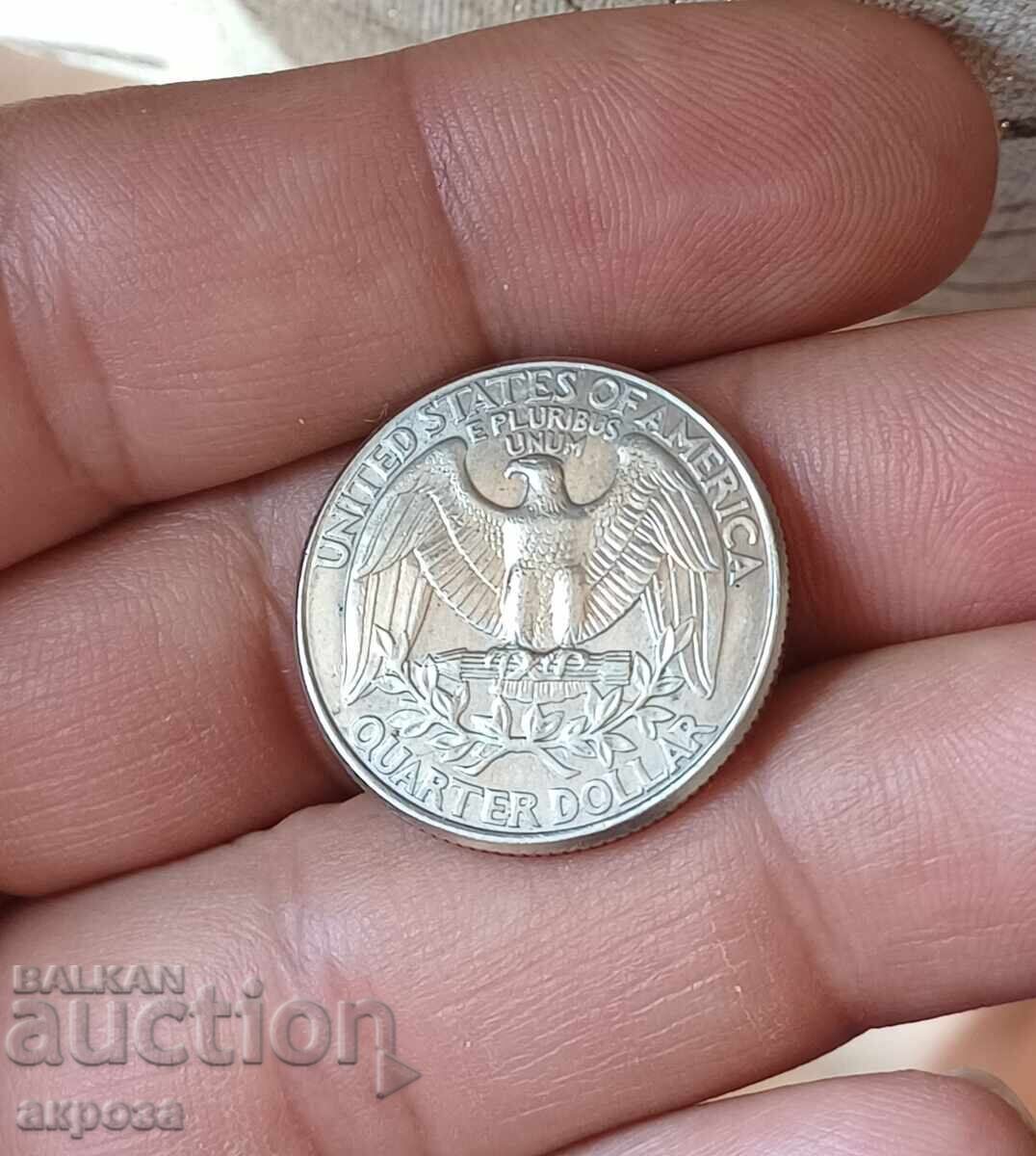 25 цента/куотър САЩ 1998/D нециркулирал 25 цента/куотър САЩ 1998/D нециркулирал
