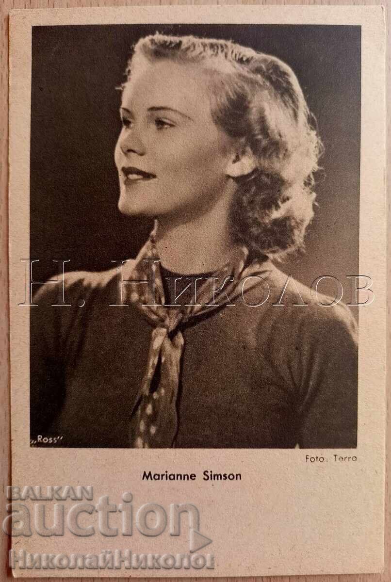 VECHE CĂRȚICĂ FILM ACTRIȚA MARIANNE SIMSON E318